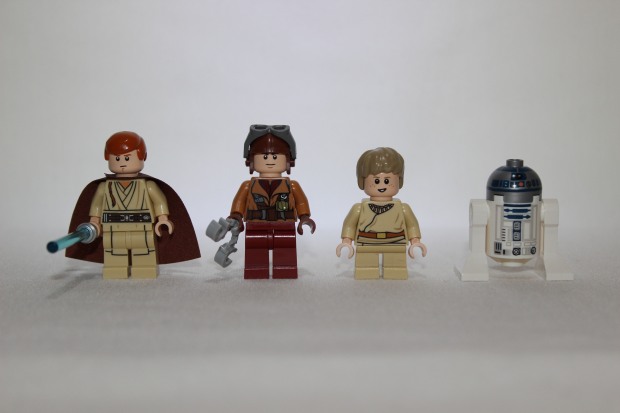 Obi-Wan, Naboo Pilot, Anakin Skywalker and R2D2